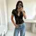 Summer Women's Lace Top Single-Breasted See Through Tight Fitting Sexy Hot Girl Style Clothing_ecoleips.com