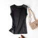 Premium Mulberry Women's Sleeveless T-Shirt, Summer Top, Silk Satin Base Shirt, Solid Color Blouse_ecoleips.com