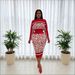 Women's Clothing African Plus Size Women's Casual Suit Set Pleated Print Long Sleeved Top And Skirt Two Piece Set For Autumn Spring Modest Abaya Dress_ecoleips.com
