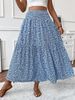 Versatile Slimming A-Line Maxi Skirt, Floral Printed Spliced Umbrella Skirt, High-End Women’s Skirt For Spring & Summer_ecoleips.com