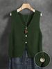 Women's Casual V-Neck Knit Vest, Sleeveless Button-Up Sweater Tank, 8 Colors Available_ecoleips.com