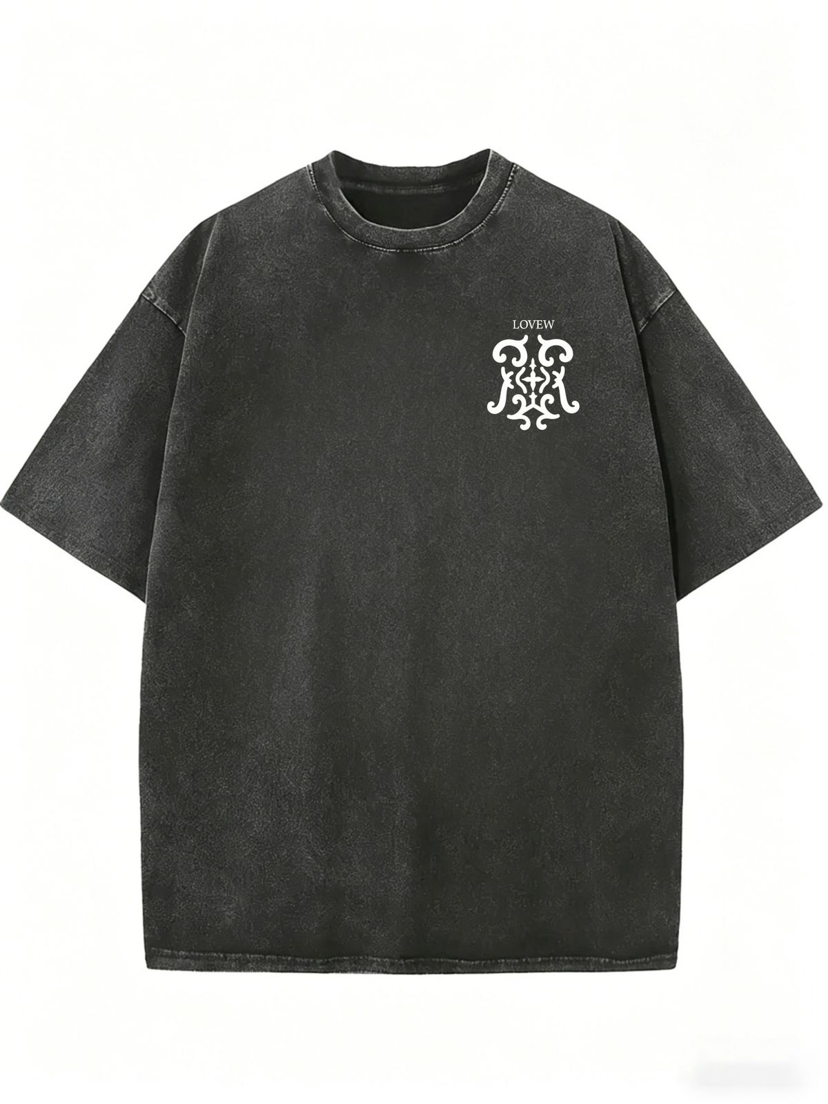 Women's Casual Washed Graphic Tee, Loose Fit Crew Neck Fashion Top_ecoleips.com
