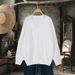 Women's V-Neck Beaded Sweater – Trendy Oversized Knit Top For Casual & Streetwear (S-XXL, Acrylic-Polyester Blend, Lightweight Comfort In 4 Colors)_ecoleips.com