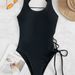 Aria Basics European And American One-piece Sexy Bikini Swimsuit For Women, Fashionable Solid Color With Side Ties, Slimming_ecoleips.com