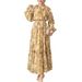 Modest Abaya Dress Elegant Floral Print Long Sleeve Wrap Dress With Waist Tie - Chiffon Maxi Dress For Women_ecoleips.com