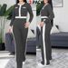 Women's Long Sleeve Top & High-Waisted Straight Leg Pants Set, Fall Winter Casual Knit Two-Piece Outfit_ecoleips.com