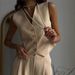 Women's Elegant Two Piece Set V Neck Button Decorated Vest Top And Trousers Commuter Clothing Spring/Autumn Summer_ecoleips.com