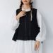 Japanese-style Sweet Hollow-out Pure Cotton Embroidered Lace Camisole, Loose-fitting Layered Outerwear With Side Slits,_ecoleips.com