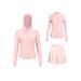 Women's Slim Fit Outerwear Three Piece Set With Hooded Skirt And Gold Jacket In Stock Sports Running Yoga Clothing_ecoleips.com