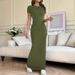 Women's Spring And Summer Solid-Color, Elegant And Slimming Short-Sleeved Jumpsuit_ecoleips.com