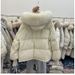 Women's Clothing Stylish Winter Puffer Jacket Short Cozy Hooded Coat With Faux Fur Trim, Loose Fit, Warm Quilted Polyester, Casual Korean Style_ecoleips.com
