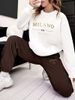 Women's Fleece Hoodie Set With A24 Print - Cozy Winter Pullover Sweatshirt & Pants, Casual Loungewear, Soft Polyester, S-XXL_ecoleips.com