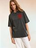 Women's Mineral Washed Streetwear Tee, Relaxed Fit Short Sleeve Casual Shirt_ecoleips.com