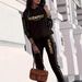 Women's Fashion Gold Letter Print Hoodie And Trousers 2-Piece Set Spring/Autumn Comfortable Streetwear Ensemble 0051_ecoleips.com