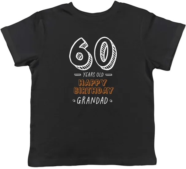 Women's T-Shirts Personalised Happy Birthday Grandad Celebration Kids T-Shirt Boys Girls Gift_ecoleips.com