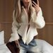 Women's Light Luxury Knitted Cardigan Solid Color Button Down Irregular Hem European American Style Top For Autumn_ecoleips.com