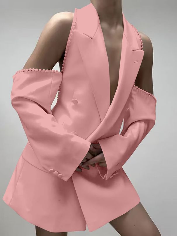 Women's Clothing Cross Border New Off Shoulder Bubble Sleeves Fashionable Suit Jacket For Women_ecoleips.com