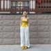 Yellow American Retro-style Camisole Women, Suitable For Summer, As An Inner Or Outer Layer, Slim Fit, Sweet And Spicy_ecoleips.com