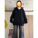 American Retro Hooded Cardigan Sweater Women's Korean Niche Lazy Style Zipper Jacket Korean Version Loose_ecoleips.com