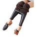 Women's Clothing Faux Leather Leggings - Winter Fleece-Lined Thermal Pants With High Elasticity & Slimming Fit_ecoleips.com