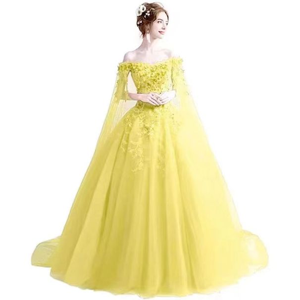Women’s Clothing Rose Red Evening Dress With Long Sleeves And Veil New Bride Wedding Toast Dress Fairy Evening Dress_ecoleips.com