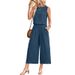 Women's Clothing Summer Casual Sleeveless Vest Wide Leg Nine Point Pants Suit Women_ecoleips.com