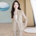 Pink Women's Petite Suit Set High-End Elegant Professional Commuter Style for Spring And Autumn_ecoleips.com