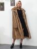 Women's Faux Fur Coat – Plus Size Winter Long Coat (White/Khaki/Grey/Black-Tipped, S-XXXL)_ecoleips.com