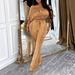 Women's Clothing Color Block Slim Fit Elastic Top And Casual Pants Two Piece Set For Spring And Autumn_ecoleips.com