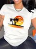 Summer Fashion T-Shirt Trendy Loose Fit Casual Short Sleeve Printed Top-824_ecoleips.com
