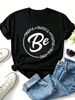 Women's Oversized T-Shirt Positive Circle Slogan Graphic Casual Loose Short Sleeve Daily Top_ecoleips.com