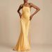 Women's Clothing Women's Fashion Satin Party Dress European American Style Off Shoulder Slim Fit Spring Summer Casual Elegant_ecoleips.com