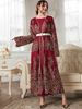 Modest Abaya Dress/Muslim Dress Women Elegant Set - Spring/Summer Lace Embroidered Open Front Maxi Dress With Matching Kimono(S-XL)_ecoleips.com