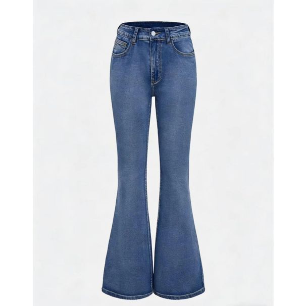 Women's Clothing Women’s High-Waisted Stretch Flared Jeans – Vintage Washed Embroidered Denim Pants For Casual & Streetwear (S-L, Blue)_ecoleips.com