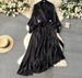 Women's Clothing Elegant Asymmetrical Suit Dress For Women Long Sleeved Tie Waist Ruffled Sophisticated And Mature Style_ecoleips.com