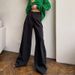 Women's Clothing Wide Leg High Waist Suit Pants Casual Slim Straight Floor Length Pants_ecoleips.com