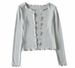 Round Neck Ruffled Long Sleeve Cardigan Short Jacket + Chest Pleated Strap Dress Two-Piece Set_ecoleips.com