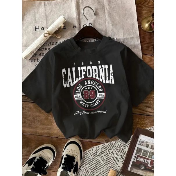 Factory Direct Sales Short Sleeve 200g Heavyweight Printed Pure Cotton Round Neck Loose T-Shirt In Stock_ecoleips.com