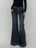 European And American Style Cross-border 2025 Spring New Versatile Micro-flared Long Jeans_ecoleips.com