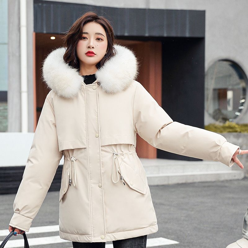 Women's Winter Parka Coat With Faux Fur Hood, Thickened Down Alternative Jacket, Oversized Casual Long Coat For Cold Weather_ecoleips.com