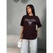 American Fashion Unique Niche Print Summer New 100% Cotton Short Sleeve T-Shirt Hong Kong Style Versatile Casual Top_ecoleips.com