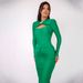 Verve Hot Selling 2025 New Women's Sexy Slim Fit Gathered Hollow Out Long Sleeve Dress_ecoleips.com