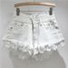 Women's Clothing Design Sense Lace Lace Slim Hot Girl Denim Shorts Female Fashionable Personality Age Reducing High Waist Wide Leg Hot Pants_ecoleips.com