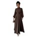 Voya Women's Simple And Fashionable Button Up Long Sleeved Dress For Autumn And Winter_ecoleips.com