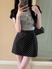 ng2510292 Dongdaemun Fashion 2025 Spring Polka Dot Women's Commuting Versatile High Waist Bodycon A-line Suit Short Skirt_ecoleips.com