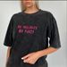 Women's Clothing Fashion All Match Chic Old Washed Black Pure Cotton Short Sleeved T Shirt All Match Lazy Trend_ecoleips.com