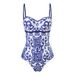 Women’s Sexy One-Piece Swimsuit With Cover-Up Skirt – Slimming High-Cut Bathing Suit (M-XL, Floral & Solid Colors, Quick-Dry Nylon Blend)_ecoleips.com