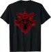 Women's T-Shirts Satanic Baphomet Goat Head With Pentagram And Paint Drips T-Shirt_ecoleips.com