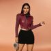Autumn New Sexy Sweet And Spicy Style Slim Fit PU Leather Jacket Patchwork Long Sleeve Short Coat_ecoleips.com