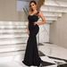 Women's Clothing New Solid Color Long Sleeveless Fashionable Slim Temperament Large Swing Skirt Evening Dress Dress_ecoleips.com